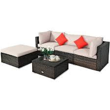 outdoor patio sectional rattan sofa set