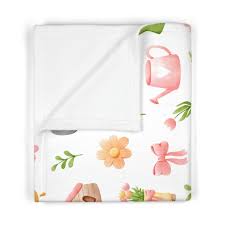 Garden Themed Soft Fleece Baby Blanket