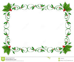 Christmas Border Holly Ornamental Stock Illustration Illustration