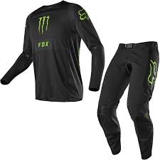 pc motocross jersey pants black kit