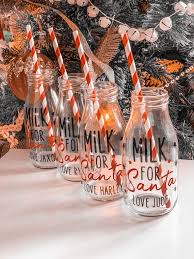 milk glass for santa personalised