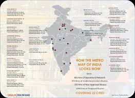how the metro map of india looks now