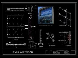 truss curtain wall in autocad cad