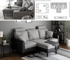 Colon L Shaped Fabric Sofa Living
