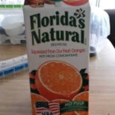 natural orange juice and nutrition facts