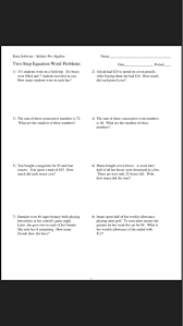 two step algebra word problems pdf