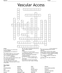 vascular access crossword wordmint