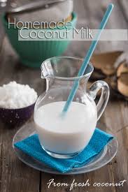 homemade coconut milk from fresh coconut