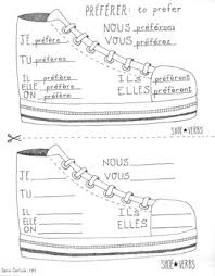 French Shoe Verb Preferer Boot Verb Chart No Prep French Verb Conjugation