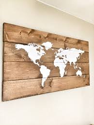 Office World Map Office Wall Decor Wood