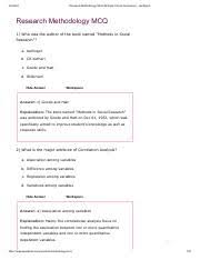 research methodology mcq multiple