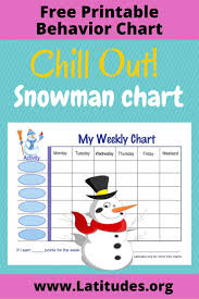 Free Weekly Behavior Chart Snowman All Things Family