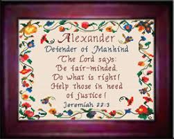 Name Blessings Alexander Chart