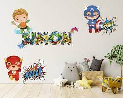 Superhero Name Nursery Wall Decal