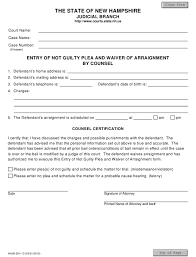 Don't even think about writing a note to plead not guilty to a serious criminal offense; Form Nhjb 2911 D Download Fillable Pdf Or Fill Online Entry Of Not Guilty Plea And Waiver Of Arraignment By Counsel New Hampshire Templateroller