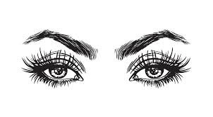 woman eyes makeup look line drawing