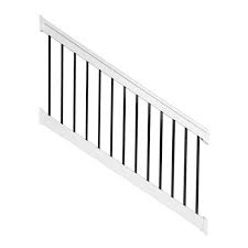 This vinyl railing line is well suited for almost any style home. Weatherables Vilano 3 5 Ft H X 8 Ft W Vinyl White Stair Railing Kit Wwr Thdva42 S8s The Home Depot
