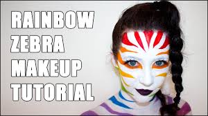 rainbow zebra halloween facepaint