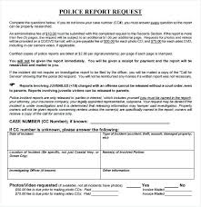 8 Sample Police Reports Sample Templates Police Report Request