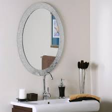 h frameless oval bathroom vanity mirror