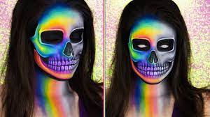 rainbow skull halloween makeup tutorial