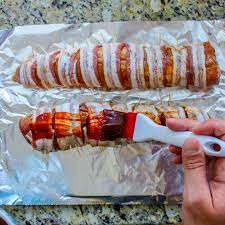 grilled barbecue bacon wrapped pork