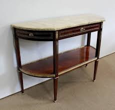 Mahogany And Marble Console Table