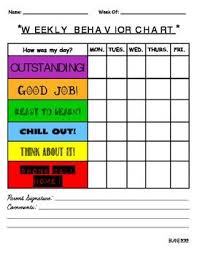 Student Weekly Behavior Log Behaviour Chart Classroom