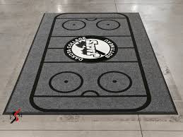 custom hockey skate mats with team logo