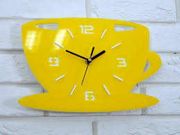 Kitchen Modern Clock Yellow Gift