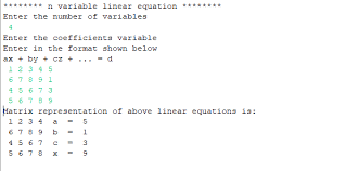 Linear Equations In Matrix Form