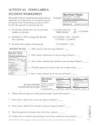 nutrition label worksheet form fill