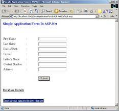 simple application form in asp net
