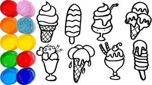 Vẽ và tô màu 8 Cây Kem | Bé Học Tô Màu | Glitter 8 Ice Cream Coloring Pages  For Kids - YouTube