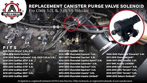 Can somebody please help me. Amazon Com Vapor Canister Purge Valve Solenoid Replaces 12610560 911 082 12661763 Compatible With Chevy Buick Gmc Cadillac Saturn Vehicles 3 0l 3 6l V6 Impala Traverse Cts Srx Acadia Canyon Automotive