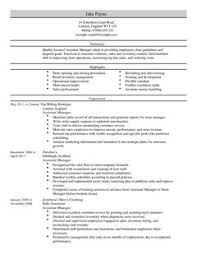 Retail manager CV template  resume  examples  job description