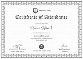 Certification Of Attendance Sample Certificate Format Request Letter