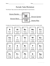 periodic table worksheets with answers