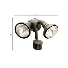All Pro 180 Degree Bronze Motion Activated Sensor Outdoor Security Flood Light With Lamp Cover Ms185r The Home Depot