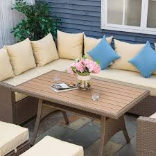 Outsunny Mixed Brown 6 Piece Wicker
