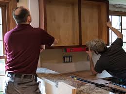 install wall and base kitchen cabinets