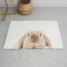 bunny rabbit rug by theark society6