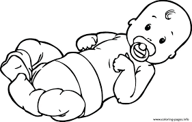 Cute baby boy coloring pages eliolera. Baby With Pacifier Coloring Pages Printable