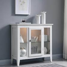 White Painted Entryway Curio Cabinet
