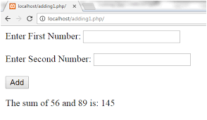 php adding two numbers program javatpoint
