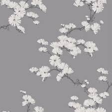 White Chinoiserie Garden Tree Wallpaper