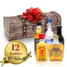 send a mini bar gift basket with 12