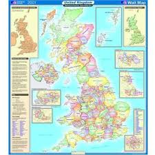 By showing the location of major this map of the uk shows the main hills, seas and oceans that surround the united kingdom. Ordnance Survey United Kingdom Wall Map Series