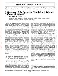 pdf a summary of the workshop ldquo alcohol and calories a matter of pdf a summary of the workshop ldquoalcohol and calories a matter of balancerdquo