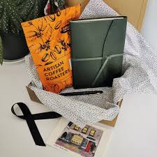 journaling and coffee leather gift set